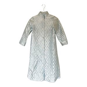 Candlesticks VTG Girls Long Quilted Robe Button Front Sz 10 Blue Union Made